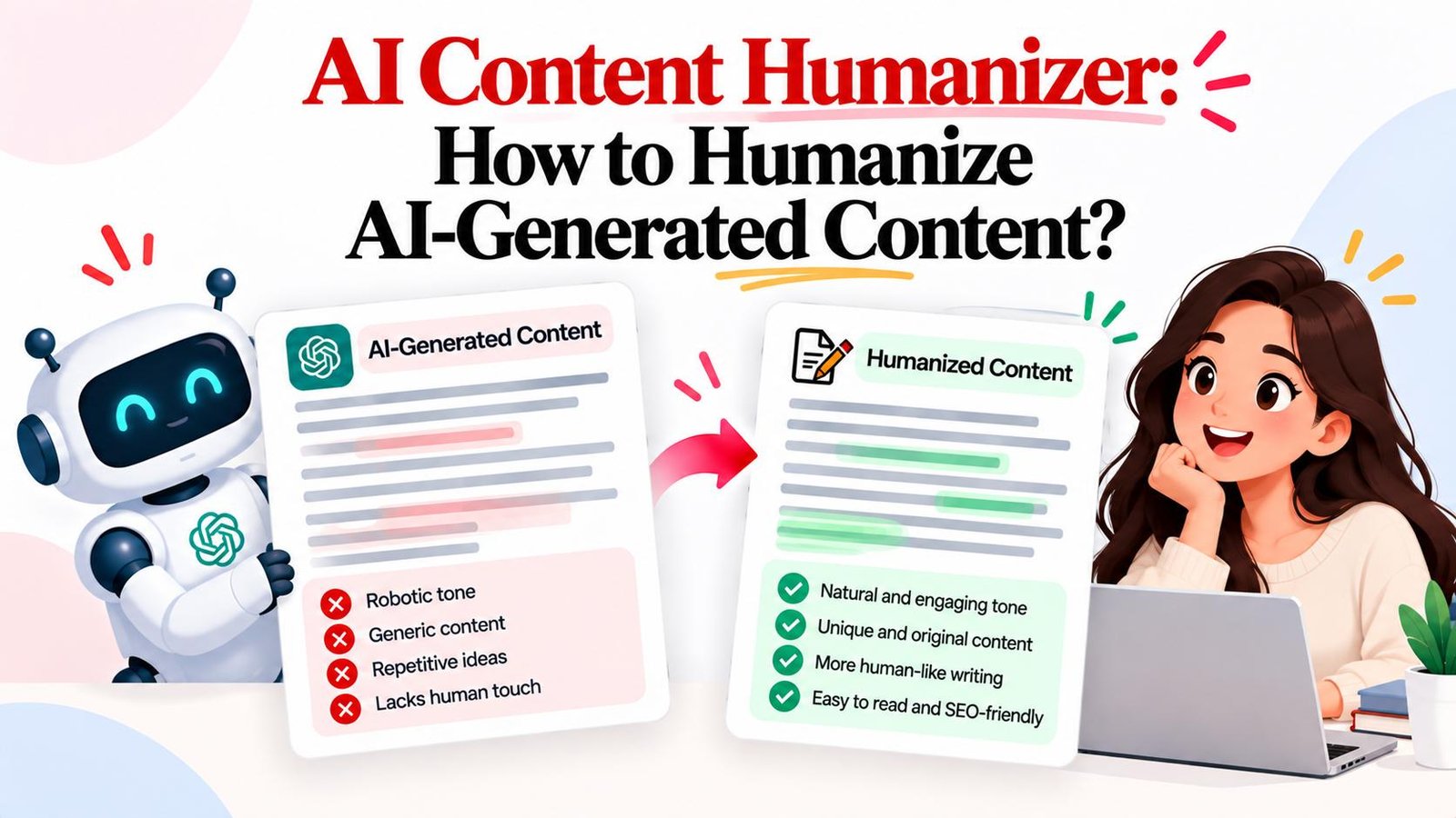 AI content humanizer for making AI-generated content sound natural